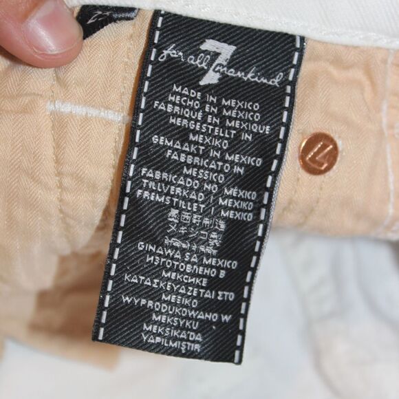7 For All Mankind White Jeans Women Size 25 - Picture 9 of 13
